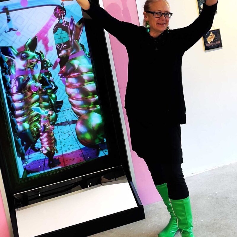 A. Nolte with her artwork